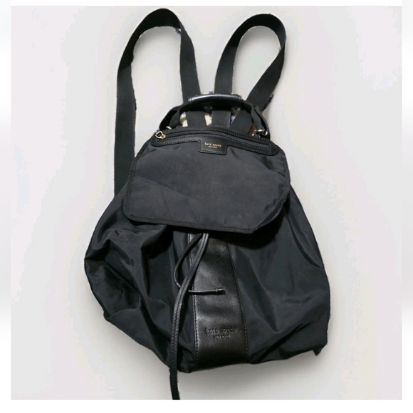 KATE SPADE ♠️ Large Nylon Backpack Sling Bag Black Designer Y2K 2000s Minimalist - Picture 1 of 15